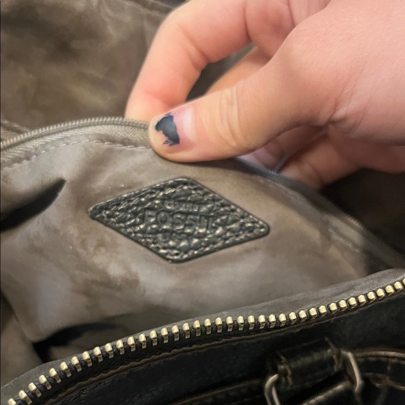 Black Leather Shoulder Bag by fossil - Picture 2 of 4